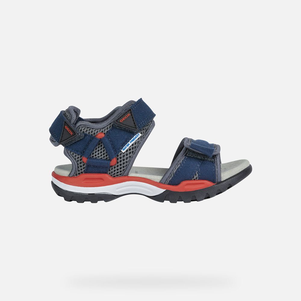 Geox Sandals Navy/Red Borealis - Geox Boys Shoes - AYRVJN710